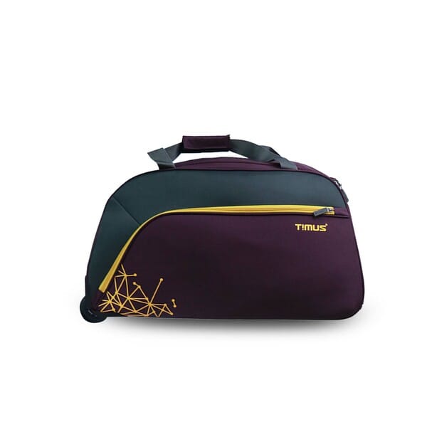 Buy Timus Dynamite 55 cm Wheeled Cabin Duffle for Men & Women | Water-Resistant & Durable Polyester Trolley Bag  (Wine) on EMI