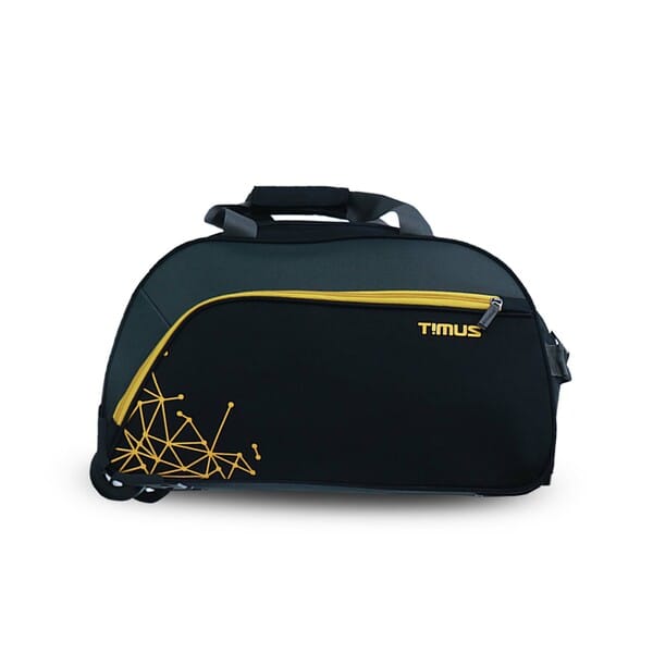 Buy Timus Dynamite 65 cm Wheeled Check-in Duffle for Men & Women | Water-Resistant & Durable Polyester Trolley Bag  (Black) on EMI