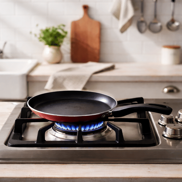 Buy EezyChef Classic 190mm Non-Stick Tawa – Scratch & Abrasion-Resistant, PFOA-Free Coating, Even Heat Distribution, Ideal for Dosa & Roti (1-Year Warranty) – Red on EMI