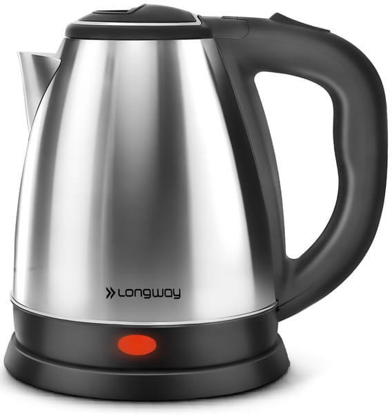 Longway LWEK01 1.5 Ltr Electric Kettle with Stainless Steel Body for Boiling, Making Tea, Coffee, Soup, Etc | 1 Year Warranty (1500 W, Silver)