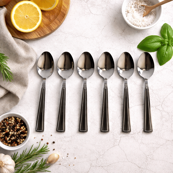 Buy AJS 4 Steel Small Spoons Set (6pcs) – Durable & Compact, Ideal for ...