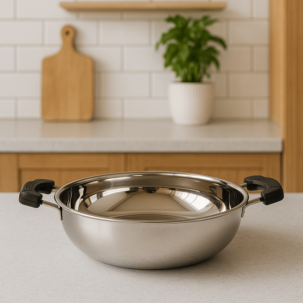 Buy Pigeon Glaze Kadai 2500ml (Pioneer), Stainless Steel Serving Bowl Ideal for Hot & Cold Food Serving on EMI