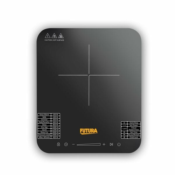 Buy Hawkins Futura Single Induction Hob, 2000-W Cooktop with 20 Power Settings, Precise Time Setting Intervals, Child Lock, Black (FIC1A1) on EMI