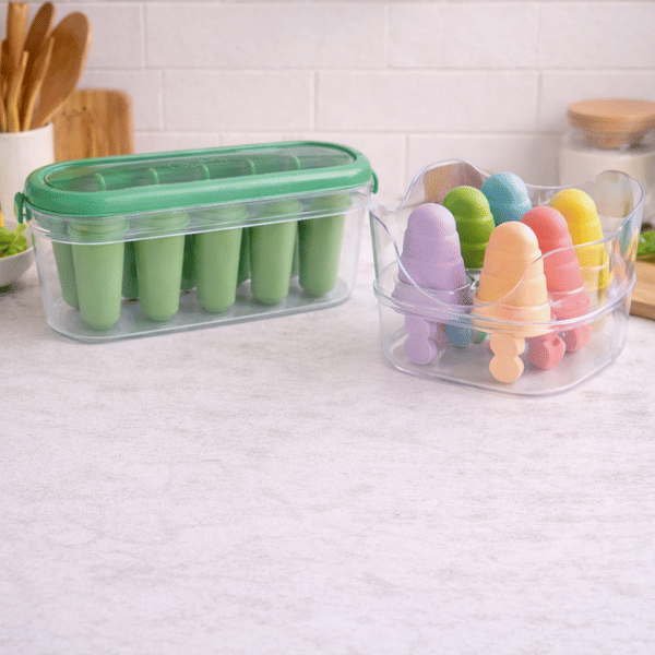 Buy AJS Six-Grid Ice Cube Tray & AJS 4 Popsicle Molds Set Combo – Premium Food-Grade Material with Anti-Slip Handles on EMI