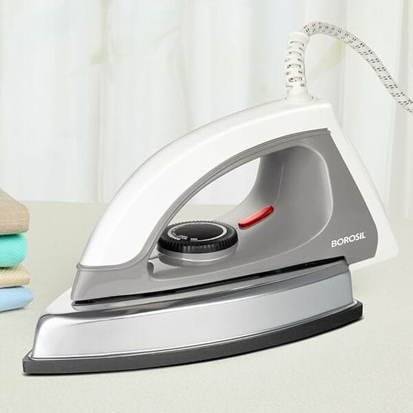 Buy Borosil 1000W MasterPress Dry Iron | BIS Approved | Non-Stick Sole American Heritage Plate with Cool Touch Handle, 360° Swivel Cord | 2-Year Warranty | For Silk, Cotton, Denim & More on EMI
