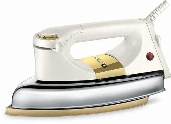 Orient Electric Kratos | 1000 W Heavy Weight Dry Iron (Press) | 2-year Replacement warranty by Orient | Non-stick Soleplate | 180-degree swivel cord| U-shaped heating element | Silver cast Technology