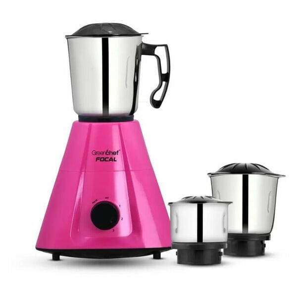 Buy Greenchef Focal 600W Mixer Grinder with 3 Jars (Pink) on EMI