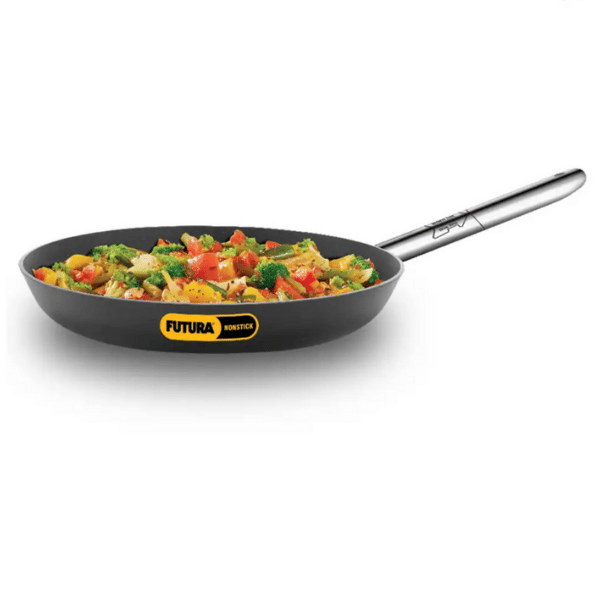 Buy Hawkins Futura Frying with Stainless Steel Handle (INFS29) Fry Pan 30 cm diameter 2.5 L capacity (Hard Anodised, Non-stick, Induction Bottom) on EMI