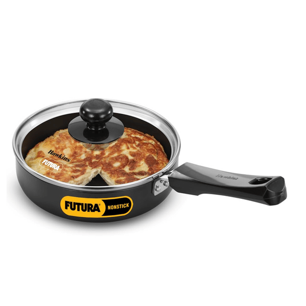 Buy Hawkins Futura 16 cm Frying Pan, Non Stick Fry Pan with Glass Lid, Induction Omelette Pan, Small Frying Pan, Black (INF16) on EMI