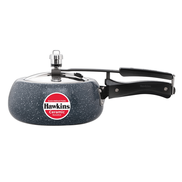 Buy Hawkins 2L Ceramic Nonstick Pressure Cooker – Induction-Compatible, Granite Contura Shaped Cooker on EMI