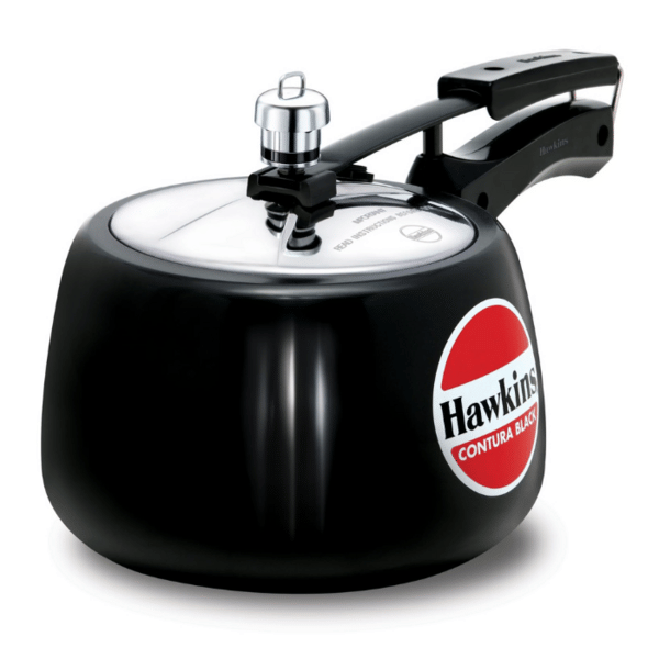 Buy Hawkins 3 Litre Contura Black Pressure Cooker, Hard Anodised Inner Lid Cooker, Handi Cooker, Black (CB30) on EMI