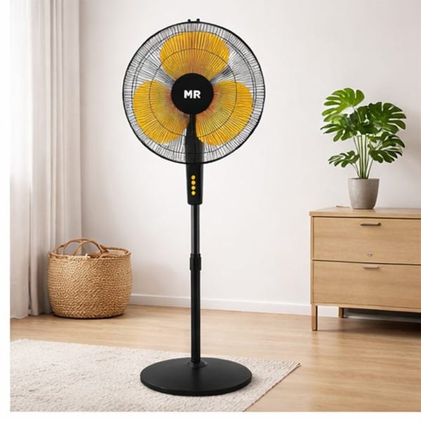 Buy MR Pedestal Fan Orion with Energy-Saving 50W Motor, Wide Sweep Oscillation & Noiseless Operation on EMI