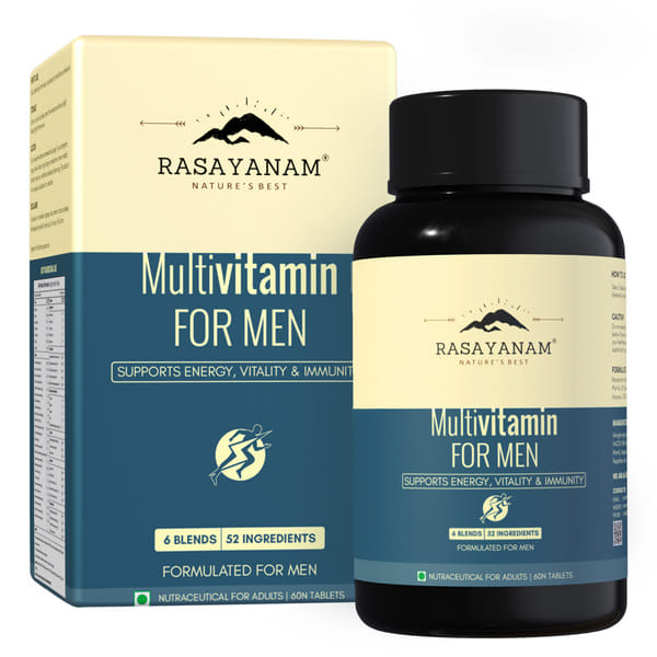 Buy Rasayanam Multivitamin for Men | 52 Ingredients | Energy, Immunity & Heart Health | Pack of 1 on EMI