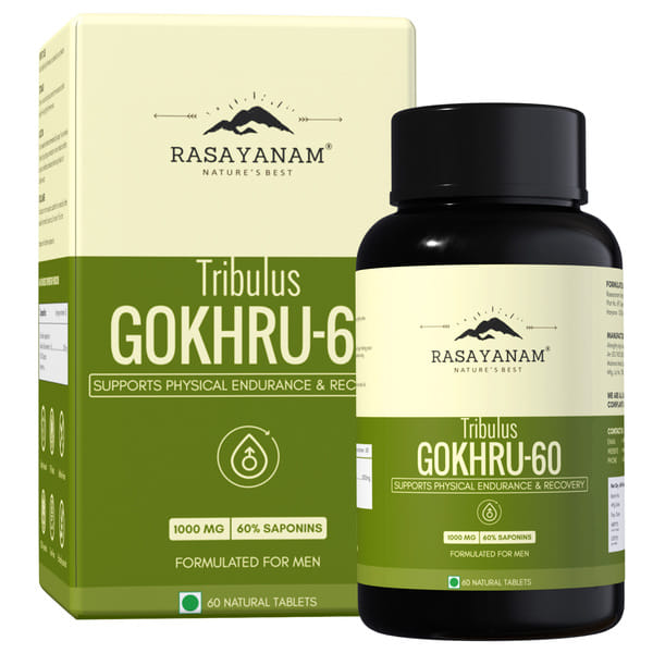 Buy Rasayanam Tribulus Gokhru-60 | 60% Saponins | Energy, Stamina & Muscle Recovery | Pack of 1 on EMI