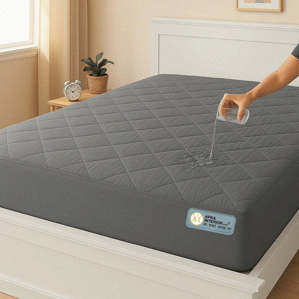Buy ApkaInterior Waterproof Mattress Protector – Single Size, Terry Fabric with TPU Lamination (72x36 Inch, Grey) on EMI