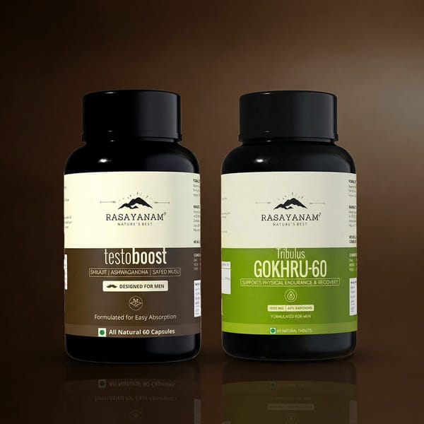 Buy Rasayanam Testoboost and Gokhru-60 Combo for Strength, Drive & Vitality on EMI