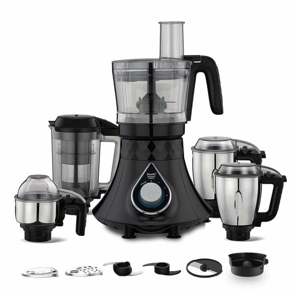 Buy Preethi Zodiac Cosmo Mixer Grinder+ Food Processor I 750 Watt I 2Yr Guarantee & Lifelong Free Service I 5 Jars (Super Extractor Juicer Jar & Master Chef + Food Processor Jar), Black on EMI