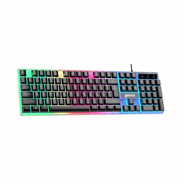 Buy Geonix Cruiser K5, Wired Gaming Keyboard, 104 Keys, 1.5m Cable, 12 Multimedia Keys, USB Interface, RGB Colour, Plug and Play on EMI