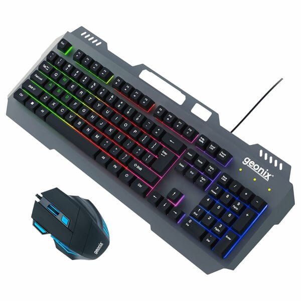 Buy Geonix Cruiser CX1 Wired Keyboard and Mouse Gaming Combo with Stunning ARGB Lights, Durable Aluminium Chassis Keyboard, Upto 3600 DPI, PVC Cable, Advanced Censor (Black) on EMI