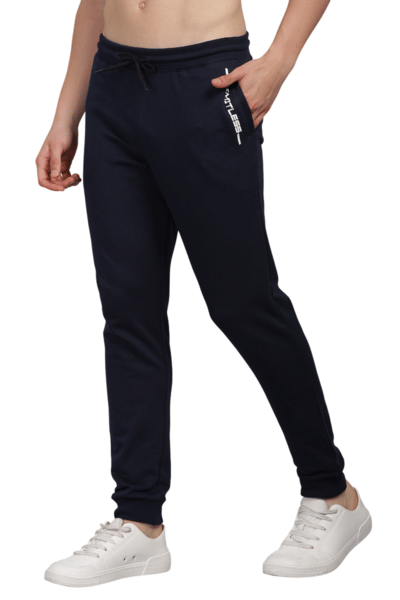 Buy DOMIN8 Men's Super Soft Cotton Track Pant With Zipper Pockets (Navy) on EMI