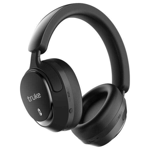 Buy truke Newly Launch Aura Bass Over The Ear Headphone with 50H of Playtime, 40mm Titanium Drivers, Dual Pairing Headset, 40ms Ultra Low Latency, ENC, Premium Design & Comfort (Black) on EMI