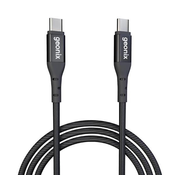 Buy Geonix eForce C13 65W Type-C to Type-C Fast Charging Cable, 1.2m Braided USB-C PD Cable for Smartphones, Tablets, Laptops, iPhone Reversible Connector, High-Speed Data Transfer (Black) on EMI