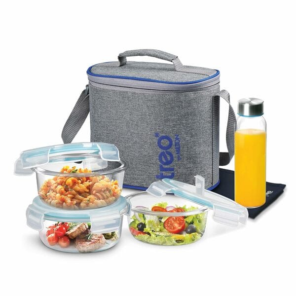 Buy Milton All Fresh Premier Borosilicate Glass Lunch Box, Set of 5 on EMI