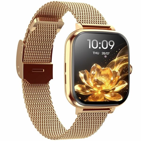 Buy Fastrack Noir Rizz Women Smartwatch with 1.72" inch HD Display, Womens Health, Functional Crown, BT Calling, SpO2, Additional Silicone Strap (Rose Gold) on EMI