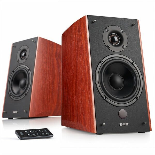 Buy Edifier R2000DB Powered Bluetooth Bookshelf Speakers - Near-Field Studio Monitors - Optical Input - 5 inch Subwoofer - 120 Watts RMS - Wood Grain on EMI