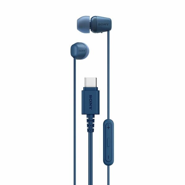 Buy Sony IER-EX15C Wired in Ear Type C Headphones, in-Line Remote for Volume & Mute Function with Mic, Tangle Free Serration Wire, Compatible with USB-C Devices, High Sound Quality (Blue) on EMI