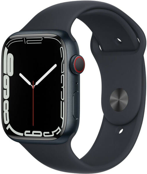 Buy Refurbished Apple Watch Series 7 (45mm, GPS+Cellular) Midnight-Aluminium - Black-Sport Band on EMI