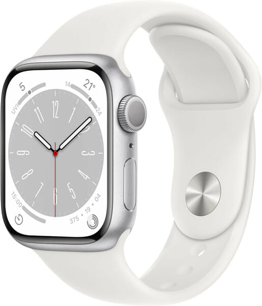 Buy Refurbished Apple Watch Series 8 (41mm, GPS Only) Silver-Aluminium - White-Sport Band on EMI