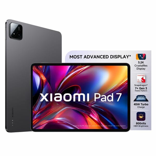 Buy XIAOMI Pad 7 |Qualcomm Snapdragon 7+ Gen 3 |28.35cm(11.16") Display |12GB, 256GB |3.2K CrystalRes Display |HyperOS 2 |68 Billion+ Colours |Dolby Vision Atmos |Quad Speakers |Wi-Fi 6e |Graphite Grey on EMI