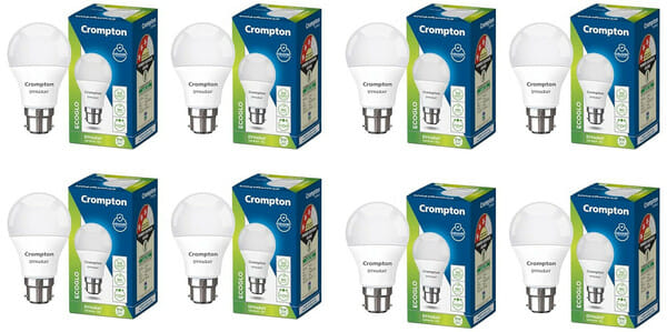 Buy Crompton Dyna Ray 9W Round B22 LED Cool Day Light Pack of 8 on EMI