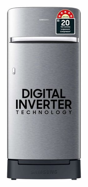 Buy Samsung 189 L, 5 Star, Digital Inverter, Direct-Cool Single Door Refrigerator (RR21C2H25S8/HL, Silver, Elegant Inox, Base Stand Drawer, 2023 Model) on EMI