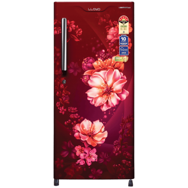 Buy Lloyd 188L 3 Star Direct Cool Single Door Refrigerator (GLDC203SCWT2LC) with Antibacterial Gasket | Cherry Blossom Wine on EMI