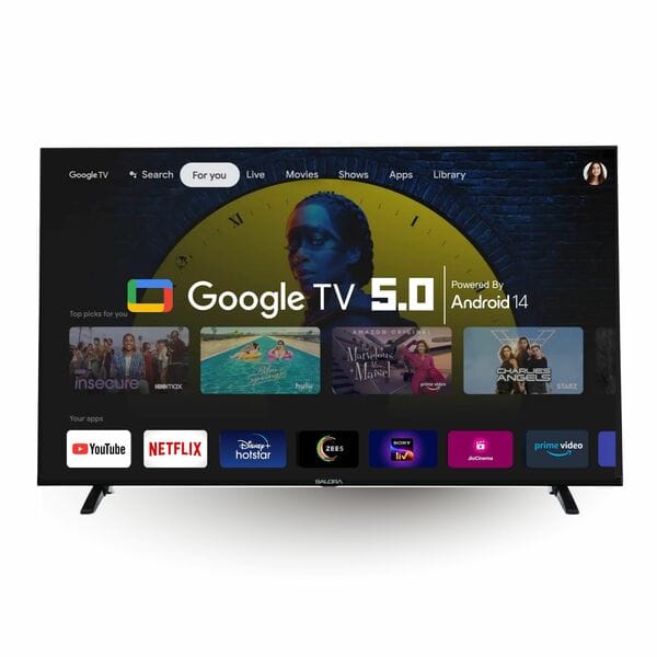 Buy Salora 109 cm (43 inches) Full HD Smart LED Google 5.0 TV SLV-4431 GTV (Black) on EMI