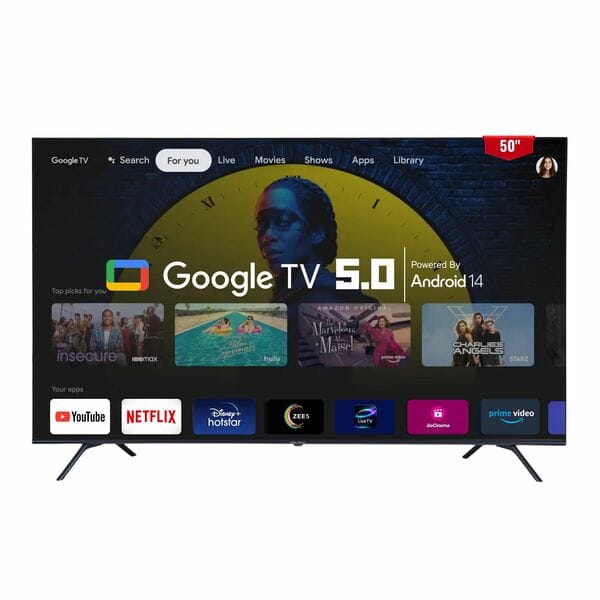 Buy Salora 127 cm (50 Inches) QLED 4K Ultra HD Smart Google TV (OS Version 5.0), SLV-3505 GTV (Black) on EMI