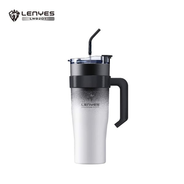 Buy Lenyes LWB 201 Premium Insulated Vaccum Bottle 1200ML with Straw and Leak-Proof Lid (Black) on EMI