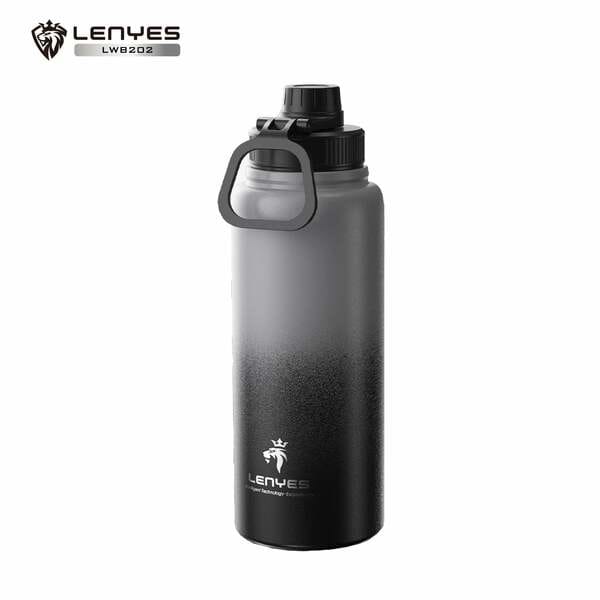 Buy Lenyes LWB 202 Thermosteel Premium InsulatedWater Bottle 1000ML | 24 Hours Hot and Cold | Easy to Carry | Rust & Leak Proof Black/Grey on EMI