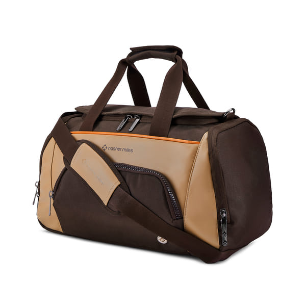 Buy Nasher Miles Pace Duffle Bag | 34L Polyester Carry-On Luggage | Travel Bag | Weekender Bag with Shoe Compartment | Ideal for Men, Women, Boys, Girls (Dark Brown & Beige) on EMI