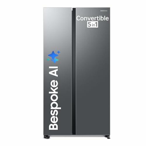 Buy Samsung 653 L, 3 Star, Frost Free, Double Door, Convertible 5-in-1 Digital Inverter, Side By Side AI Enabled Smart Refrigerator with WiFi (RS76CG8003S9HL, Silver, Refined Inox) on EMI