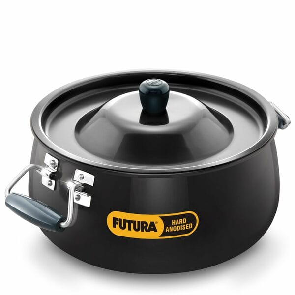 Buy Hawkins Futura 12 Litre Bigboy Biryani Handi, Polished Hard Anodised Pot with Hard Anodised Lid, Sauce Pan for Cooking and Serving Biriyani, Black (Abh12) on EMI