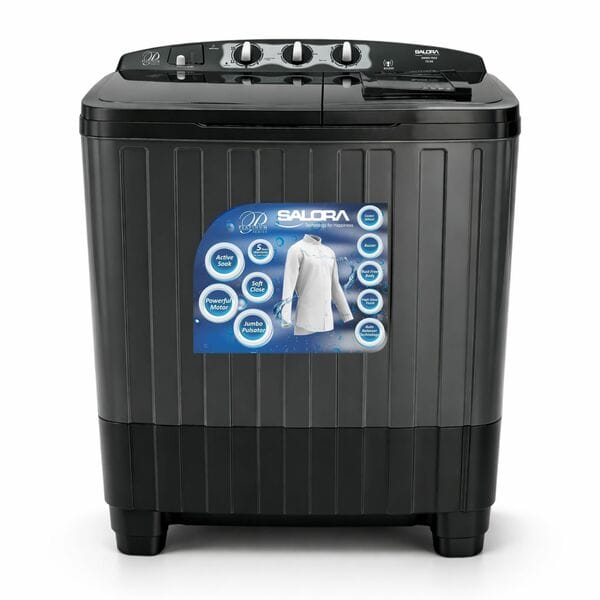 Buy Salora 7.5 Kg Semi-automatic Top Loading washing machine, SWMS-7502 BLK ( Black ) on EMI