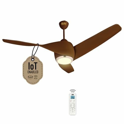 Buy KUHL Twist L31320 mm 65% Power Saving BLDC Ceiling Fan | BEE 5 Star Rated & ISI Marked | High Air Flow |5YearWarranty on Motor By Brand |Free Installation | IoT – Operate via Mobile & Alexa | Brown on EMI