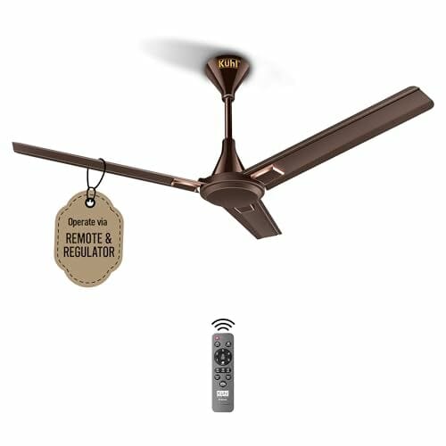 Buy KUHL Fest B2 1200MM Power Saving BLDC Ceiling Fan | 28W | Saves Upto 65% Electricity | BEE 5 Rated & ISI Marked | High Air Flow | Stylish Design | Remote & Regulator Operated | Espresso on EMI