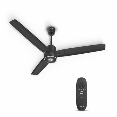 Buy Havells FAB BLDC ULED Ceiling Fan 1200mm, 5 star, LED Speed Indicator, 380 RPM, Up to 65% Savings, Reverse Rotation,4 Speed Modes, Low Wattage 30W, Low Noise, Air Flow:225 CMM, 3 Year Warranty, Black on EMI