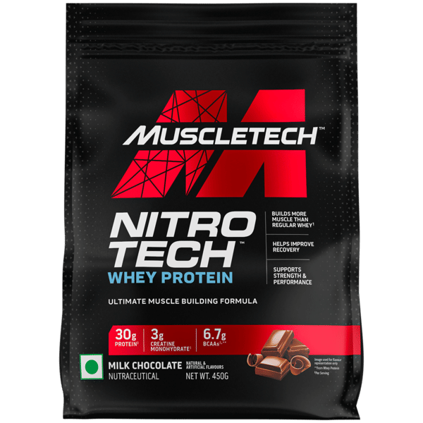 Buy MuscleTech Nitrotech Whey Protien - Milk Chocolate (450gm) on EMI