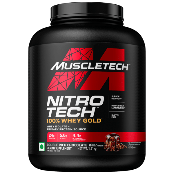 Buy MuscleTech Nitrotech 100% Whey Gold - Double Rich Chocolate (1.81kg) on EMI