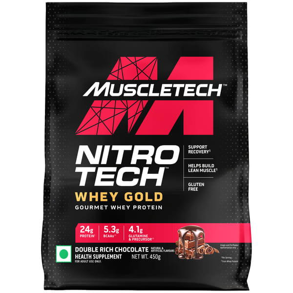 Buy MuscleTech Nitrotech 100% Whey Gold - Double Rich Chocolate (450g) on EMI